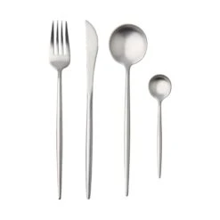 Besteck-Set 4-tlg. Matt STILETTO In Silber