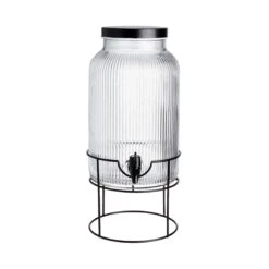 Getränkespender Mit Ständer 2 Tlg. FOUNTAIN In Transparent-Schwarz -Butlers butlers getrankespender mit stander 2 tlg fountain in transparent schwarz 2