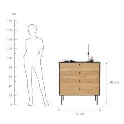 Kommode Mit 4 Schubladen MODERNIST In Schwarz-Natur -Butlers butlers kommode mit 4 schubladen modernist in schwarz natur 3