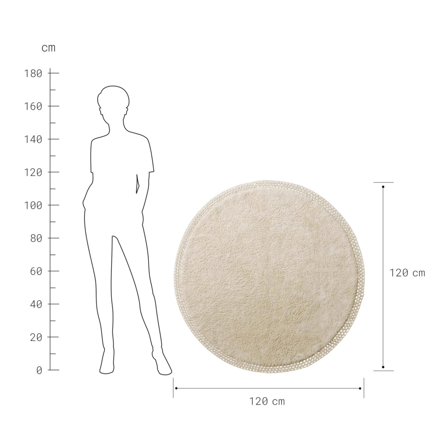 Teppich Hochflor Mit Makramé Ø120cm BOHO LOUNGE In Beige 4 Teppich Hochflor Mit Makramé Ø120cm BOHO LOUNGE In Beige – Bild 4