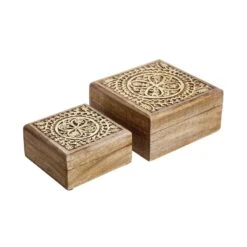 Truhe Mit Schnitzerei L 17 X B 17cm TREASURE In Hellbraun-Gold -Butlers butlers truhe mit schnitzerei l 17 x b 17cm treasure in hellbraun gold 5